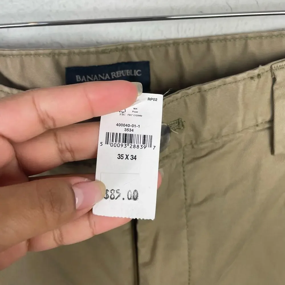 Banana Republic Skinny Fit Men’s Casual Lived In Chino Pants Sz 35 x 33 NEW‎